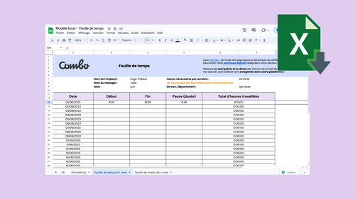 Modèle Feuille De Temps Excel Gratuit